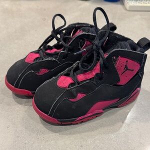 Nike Jordan Kids Black and Pink High-Top Sneakers Size 9